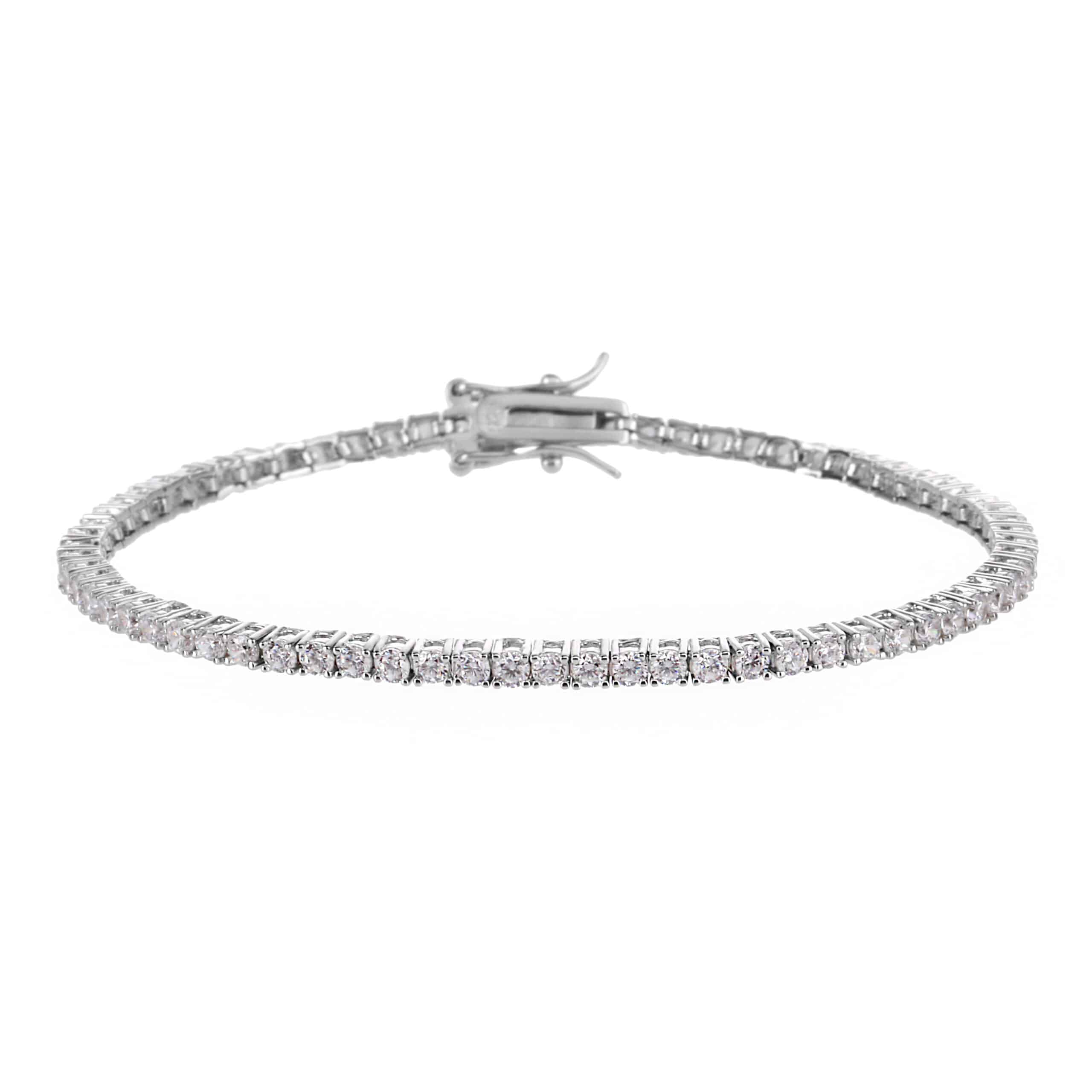 צמיד טניס יוקרתי 2 מ"מ משובץ אבני זרקון