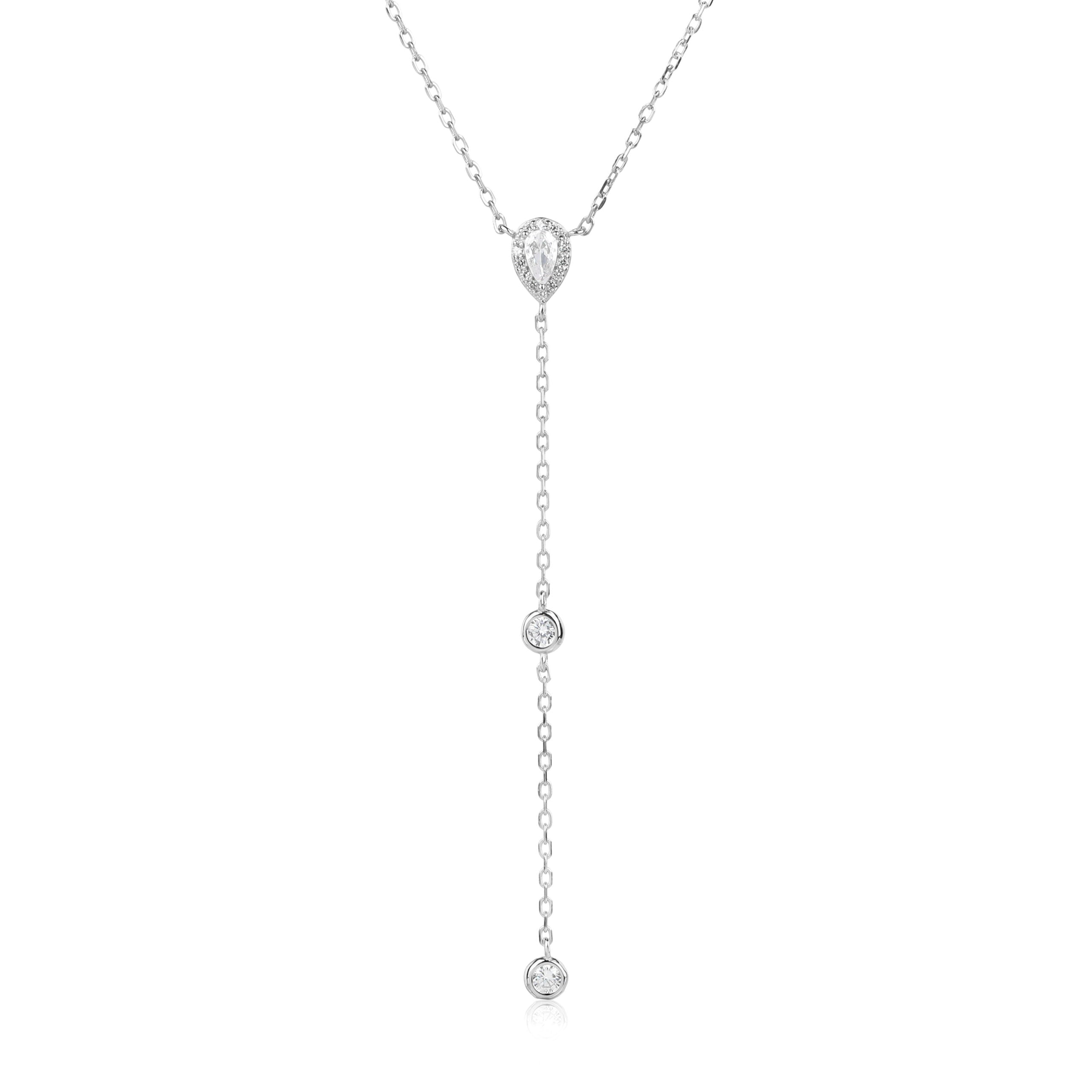 שרשרת עניבה משובצת אבני זרקון