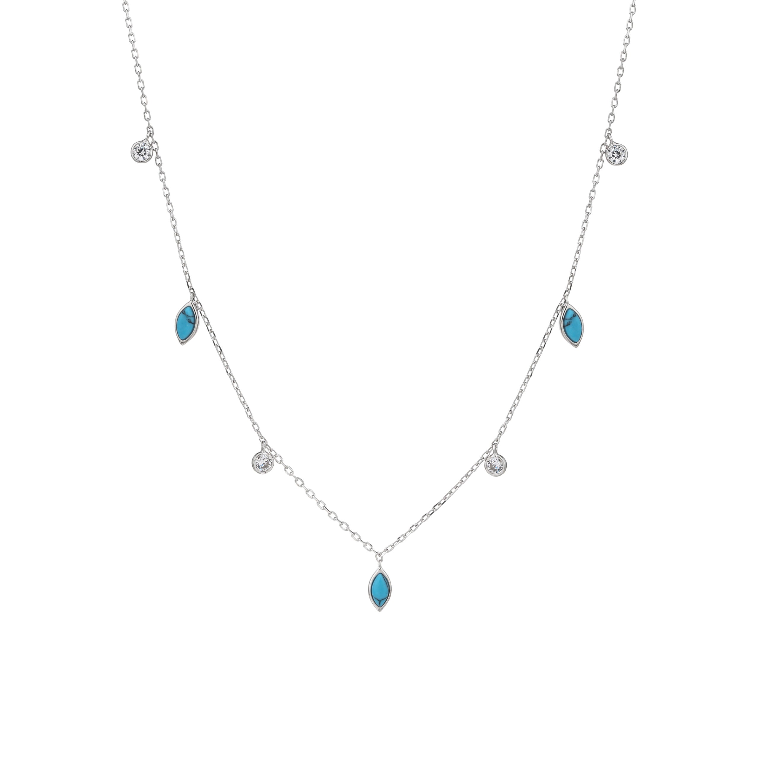 שרשרת צ'וקר כסף 925 משובצת בזרקונים - דגם ניצן