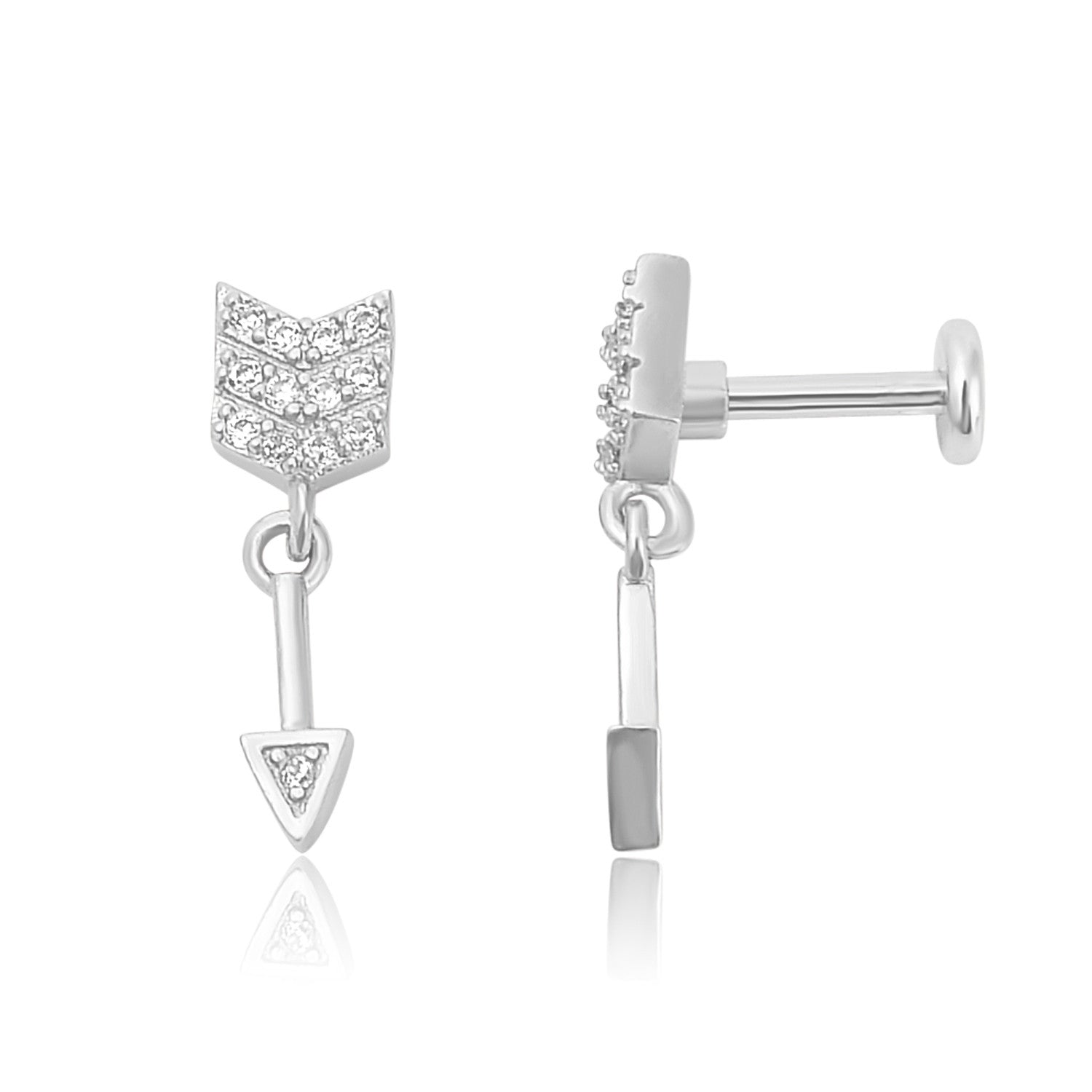 עגילי פירסינג עשוים טיטניום ופלדת אל חלד - דגם ארו