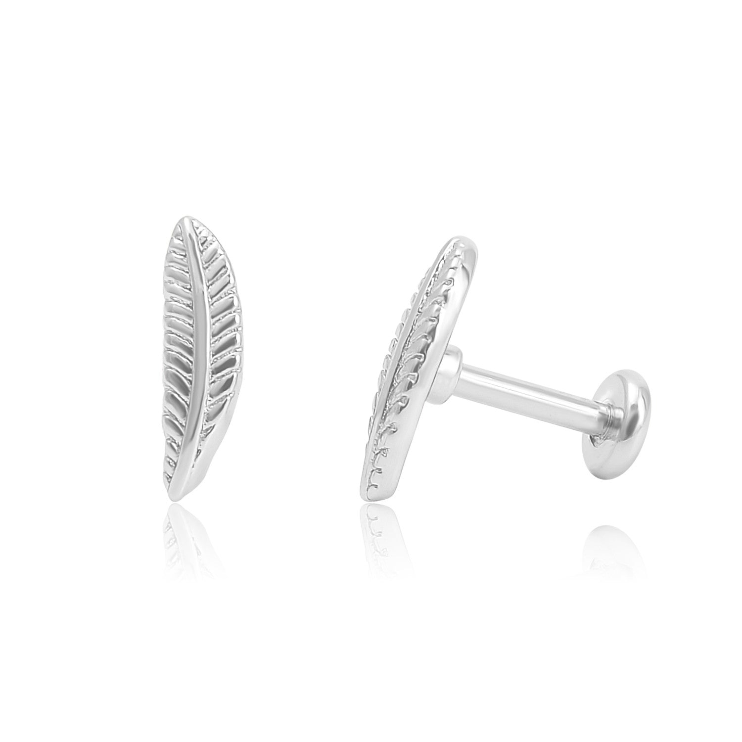 עגילי פירסינג עשויים טיטניום ופדלת אל חלד - דגם פרל