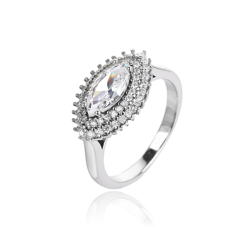 טבעת כסף 925 דגם עין משובצת זרקונים