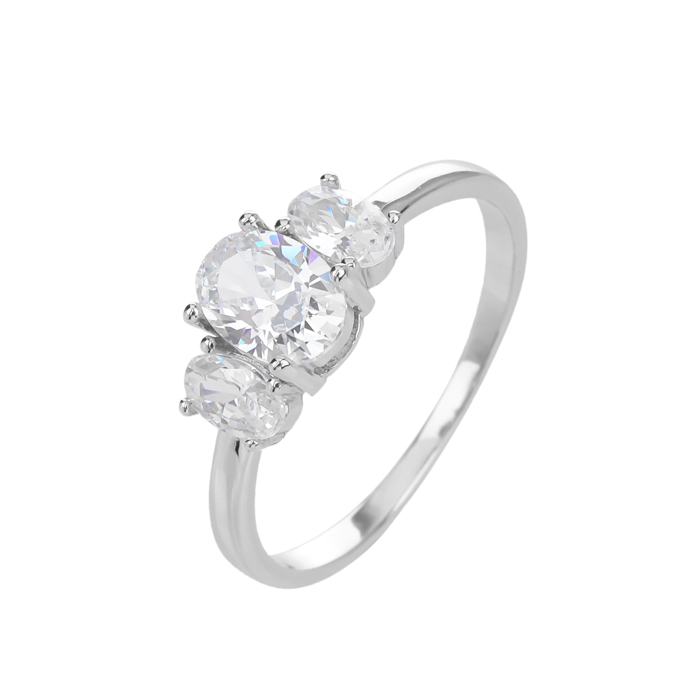 טבעת כסף 925 דגם רוז משובצת זרקונים