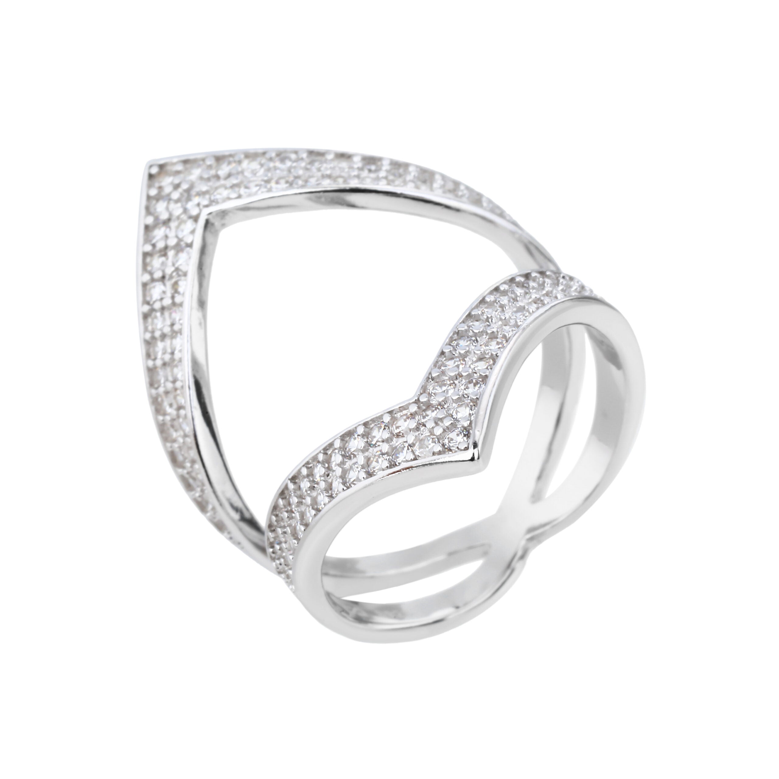 טבעת כסף 925 דגם כתר משובצת זרקונים