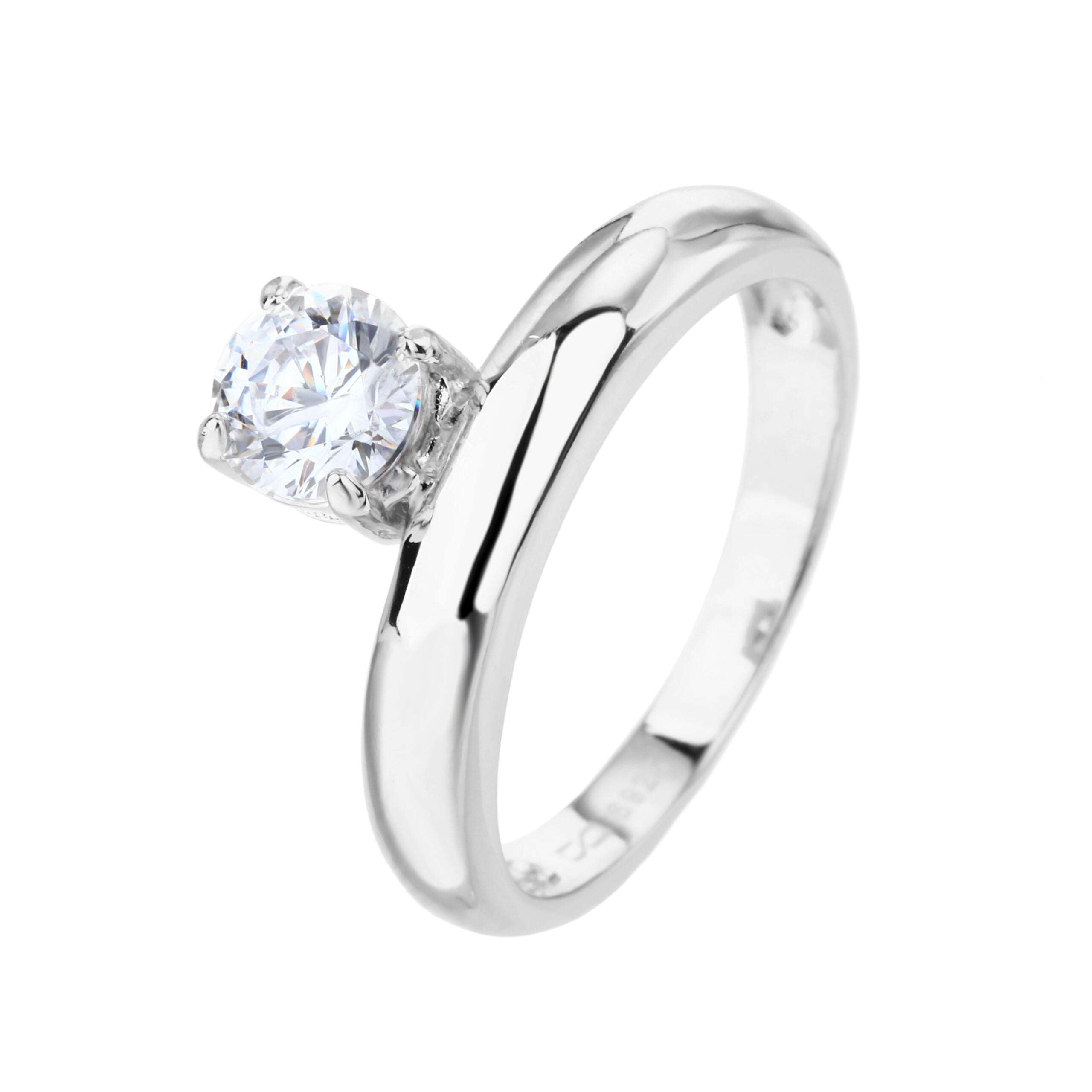 טבעת כסף משובצת זירקונים - דגם אנה