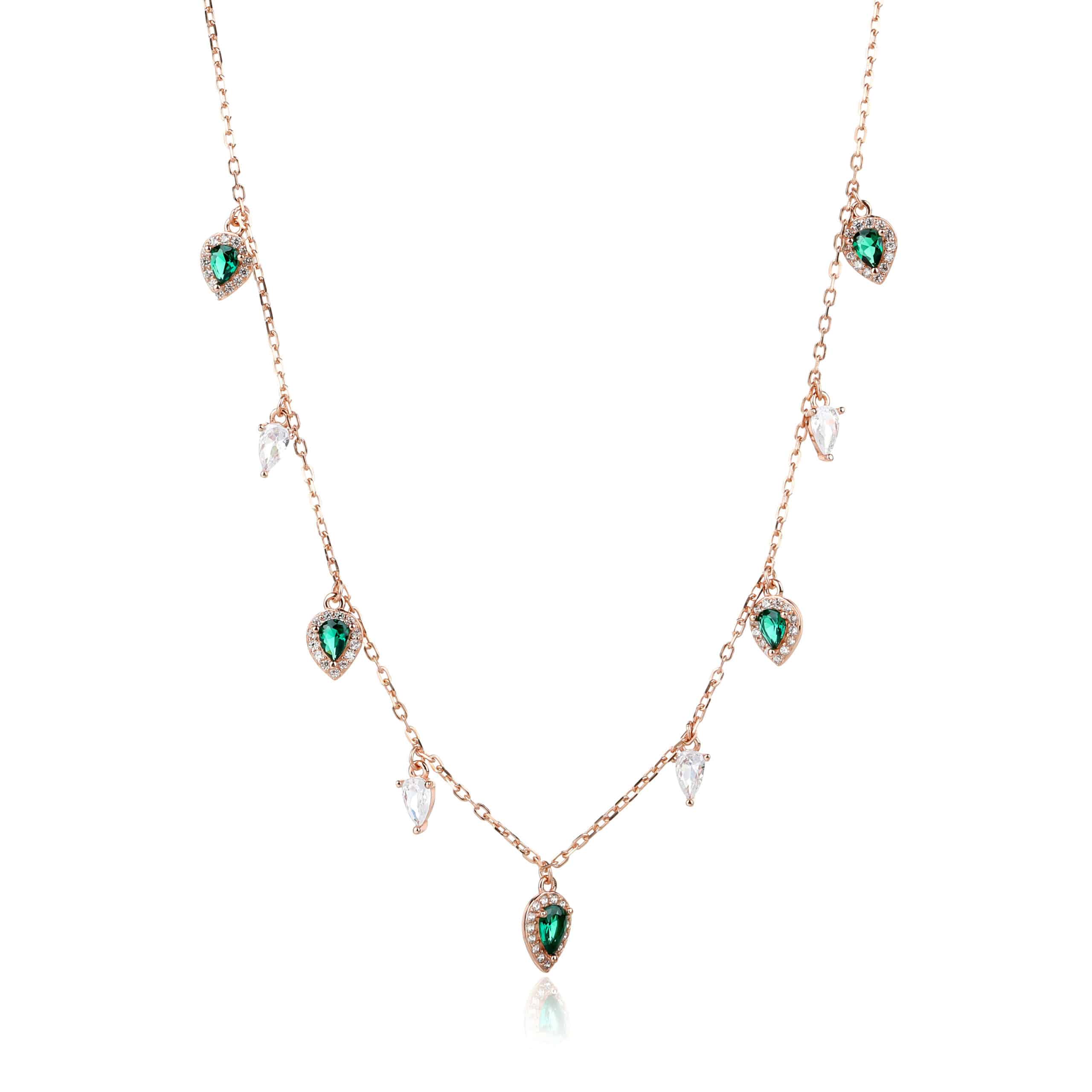 שרשרת צ'וקר בציפוי רוז גולד משובצת אבני זרקון